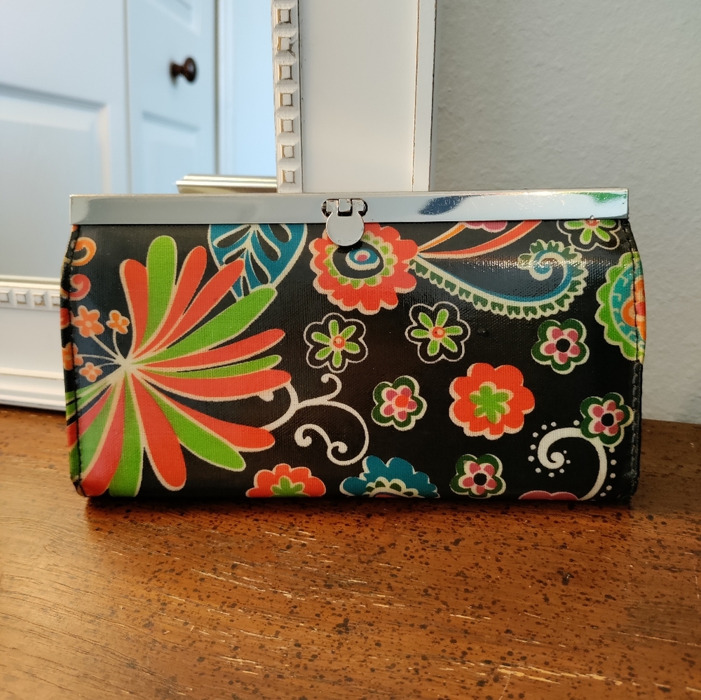 BRACIANO floral clasp clutch wallet